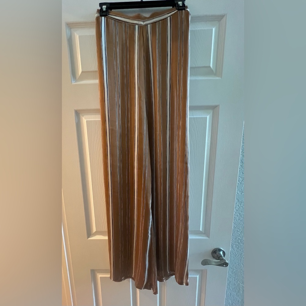 San Souci Brown and White Striped Pants